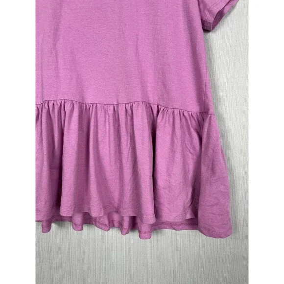 Soul Cake Ruffle Peplum Tee Women's L Soul Cake USA Stretch Cotton Coquette - Picture 3 of 8